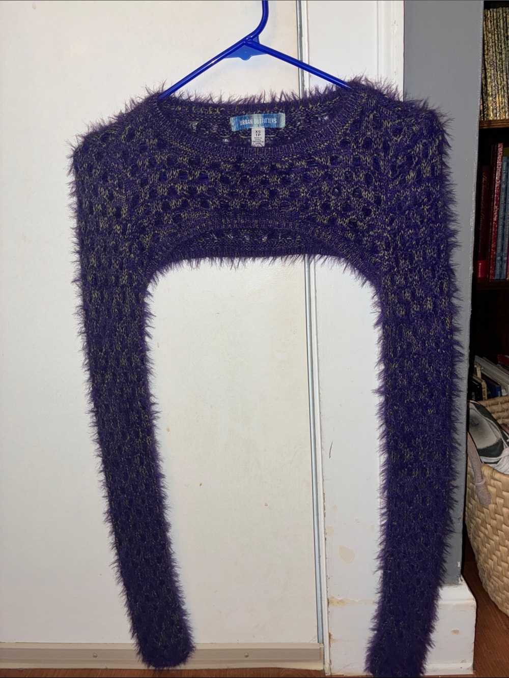Urban Outfitters Fuzzy Crochet Pullover Shrug